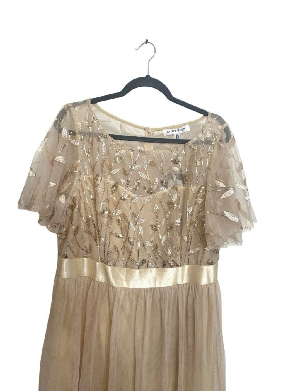 NWT- Alisa Women’s Long Formal Gown - Gold- Size 22 Plus Size